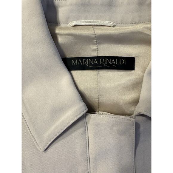 Marina Rinaldi Jacket Beige Bomber Sz. 20 Oversized Classic Old Money - Picture 2 of 7